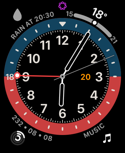 GMT watchface with a world clock dial and time zones