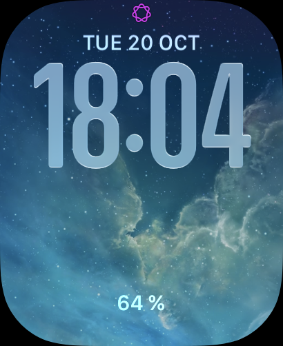Photos watchface showing a photo background